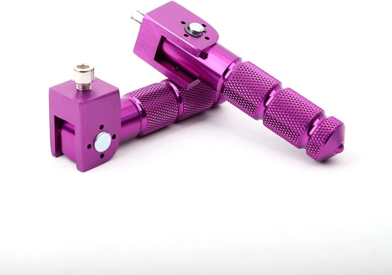 Minho Purple CNC Folding Motorcycle Bicycle Foot Pegs M8 Rear Footrest Peg Footpeg For Mini Bike Parts Honda Grom MSX125 M10 Install Hole - Image 3